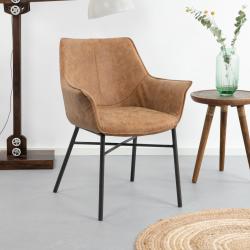 Sohome Eetkamerstoel 'Jason' Wax PU, kleur cognac