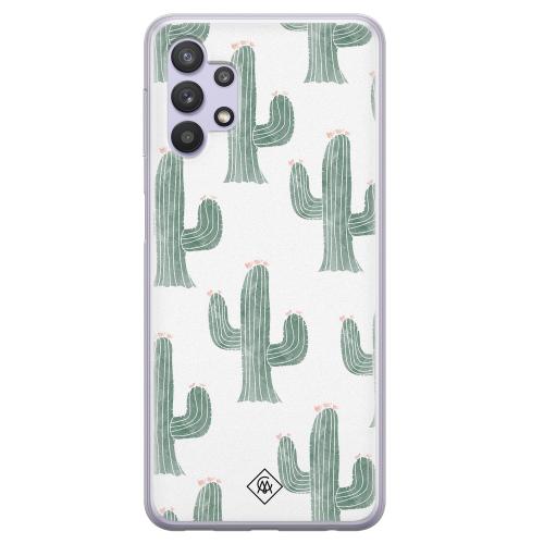 Samsung Galaxy A32 siliconen telefoonhoesje Cactus print