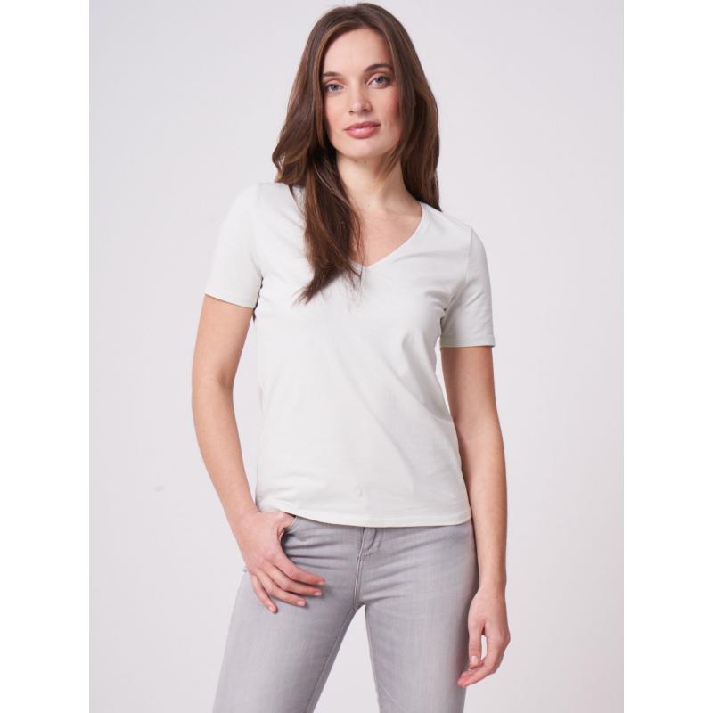 Basic katoenen T-shirt met V-hals