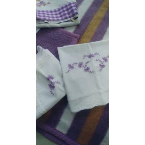 Lakenset, 2 stuks, wieg /ledikant/baby/deken/vintage /retro