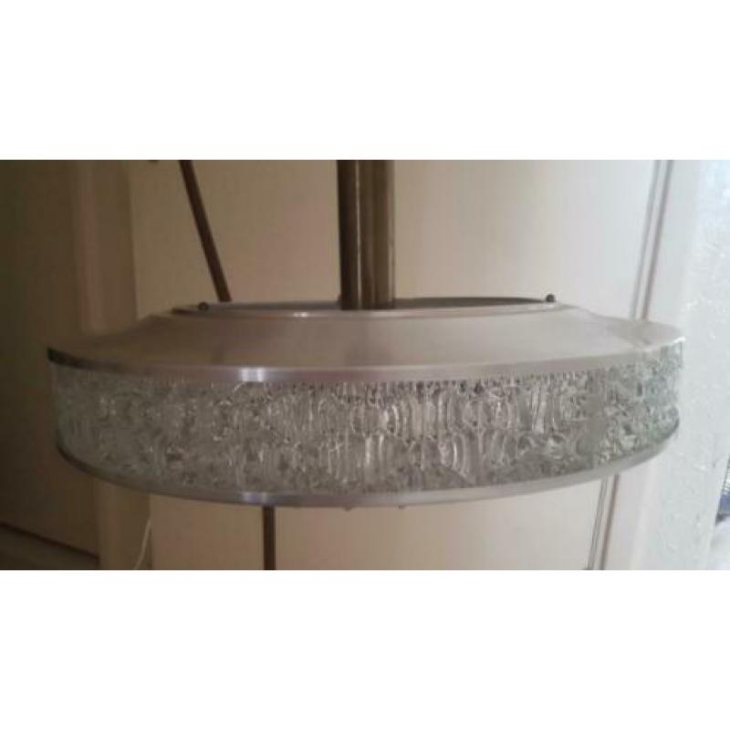 60er jaren hanglamp metaal glas