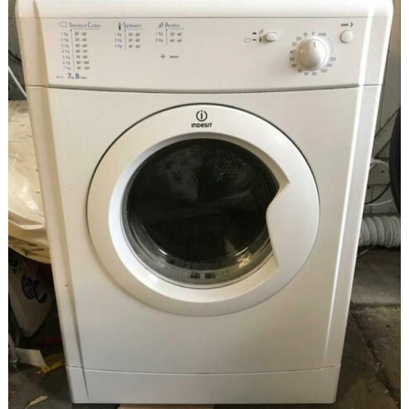 Luchtafvoer Wasdroger Indesit IDV75, werkend.