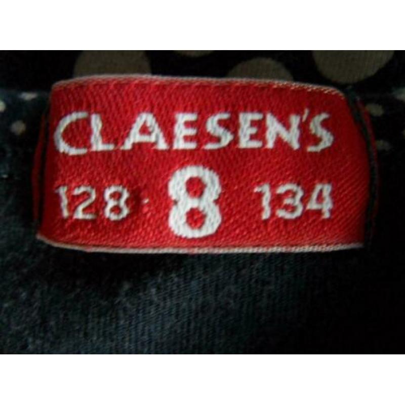 Leuk blauw CLAESEN'S stretch jurkje grijs ballen bloemen 128