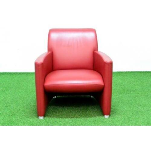 ????ZGAN rode leren Leolux Quantissimo design fauteuil + bank