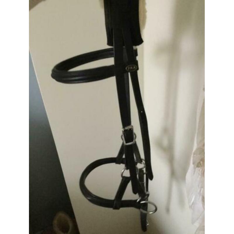 Fra Pardoes sidepull bitloos hoofdstel zwart full met bontje