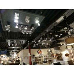 46cm moderne plafondlamp spots zwart wit aluminium dimbaar