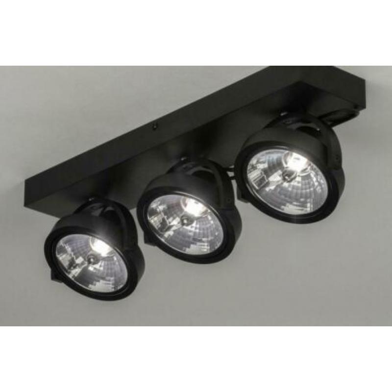 46cm moderne plafondlamp spots zwart wit aluminium dimbaar
