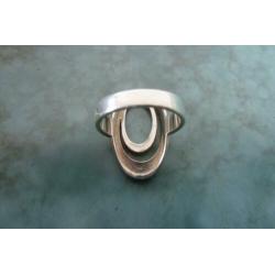 Zilveren ring 925, ovale vorm, maat 20