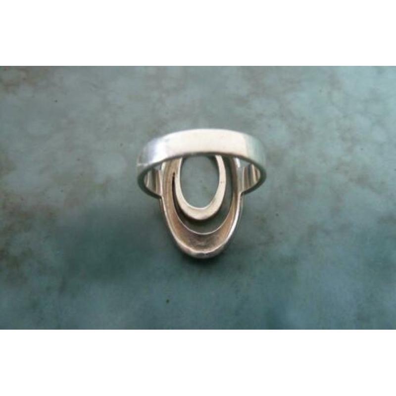 Zilveren ring 925, ovale vorm, maat 20