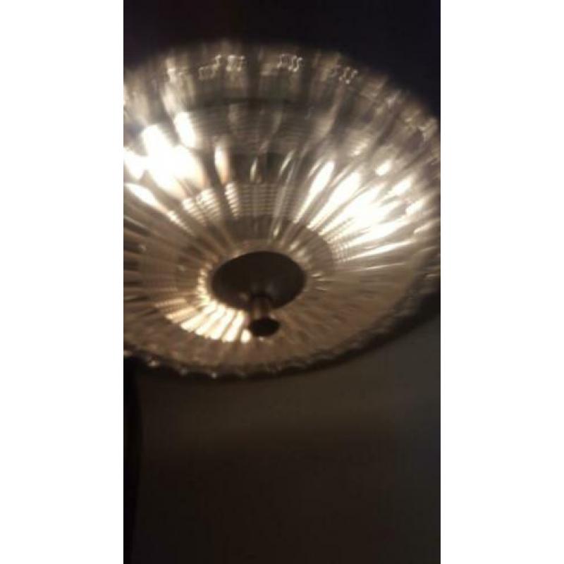 60er jaren hanglamp metaal glas