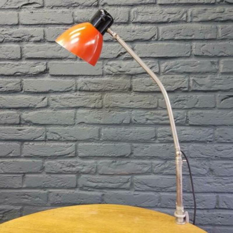 Vintage Bauhaus-style tafel-/klemlamp (Tsjechië - jaren '50)