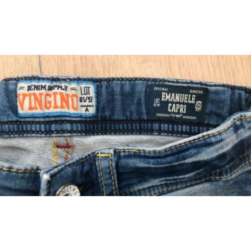 Vingino jeans short maat 128/8 blauw.