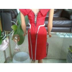 Vintage Barbie silk sheat jurkje.