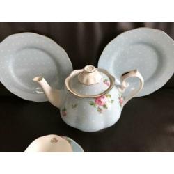 Royal Albert polka blue theeset nieuw!