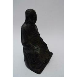 Antiek chinees brons beeld keizer figuur