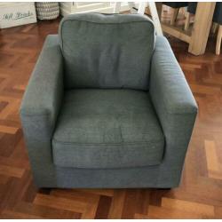 Fauteuil met hocker antraciet van De Troubadour