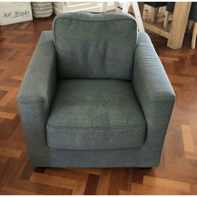 Fauteuil met hocker antraciet van De Troubadour