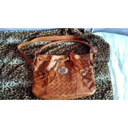 Friis &Company leren camel kleurige dames schouder-/handtas
