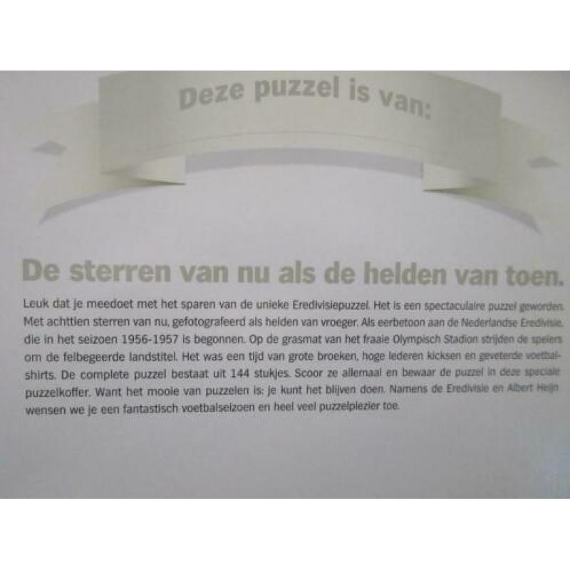 Eredivisiepuzzel van Albert Heijn