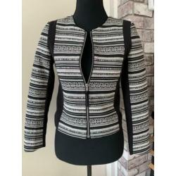 Nieuw! Zwart wit h&m zomer jasje met print 34 XS