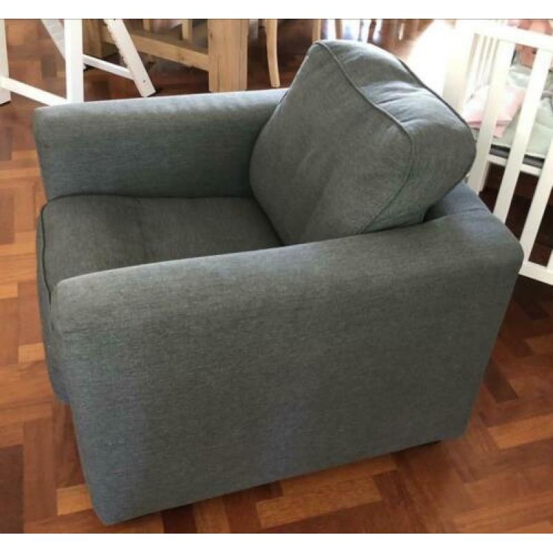 Fauteuil met hocker antraciet van De Troubadour