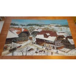 Puzzel schilderij Helen Gudel Winters dorpstafereel 1000 st