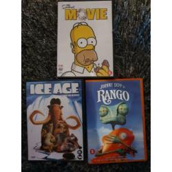 3 leuke Animatie Dvd Set Ice Age Simpsons Rango + NL versie