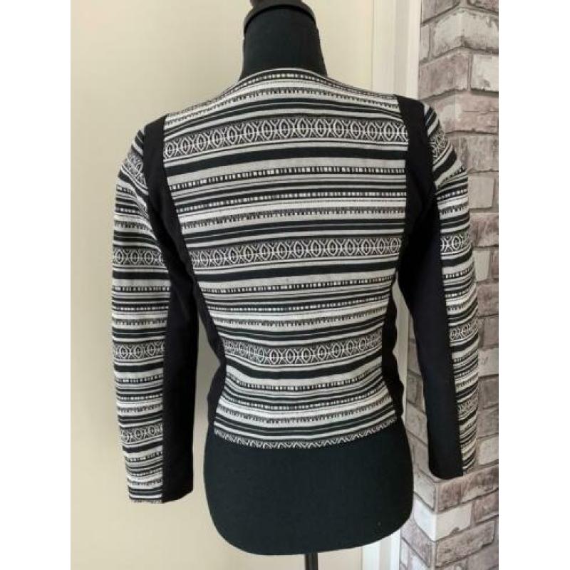 Nieuw! Zwart wit h&m zomer jasje met print 34 XS