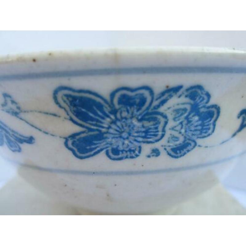 Oude china / chinese kom blauw / wit porselein gemerkt.