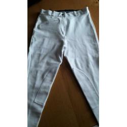 Paardrijbroek decathlon wit stretch maat L