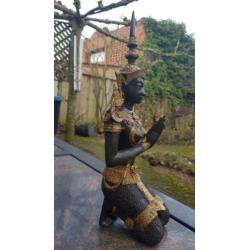 Bronzen tempelwachter, 45 cm hoog, brons