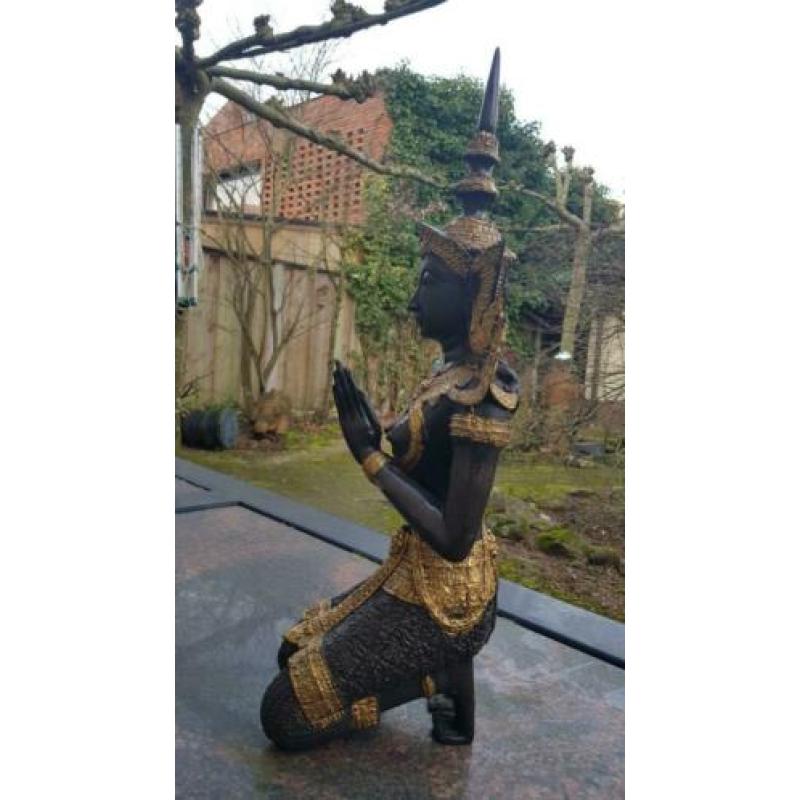 Bronzen tempelwachter, 45 cm hoog, brons