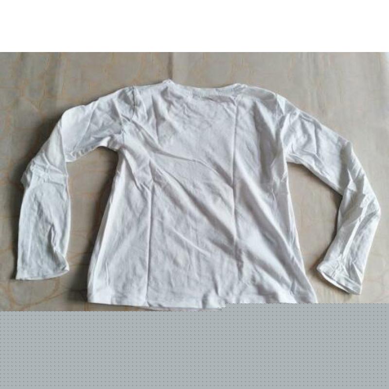 MNG Kids - witte longsleeve - omkeerbare pailletjes - mt 140