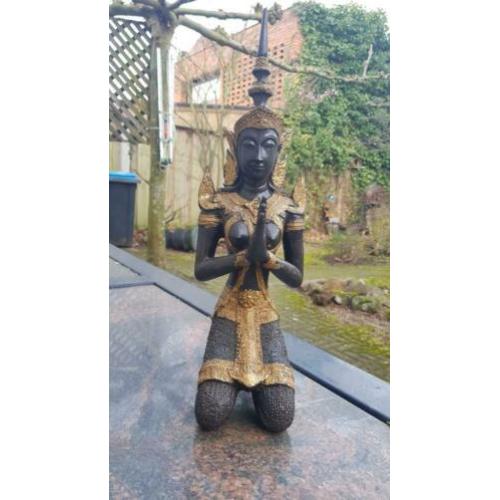 Bronzen tempelwachter, 45 cm hoog, brons
