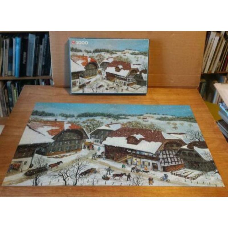 Puzzel schilderij Helen Gudel Winters dorpstafereel 1000 st