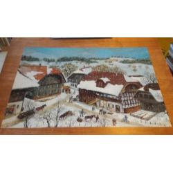 Puzzel schilderij Helen Gudel Winters dorpstafereel 1000 st