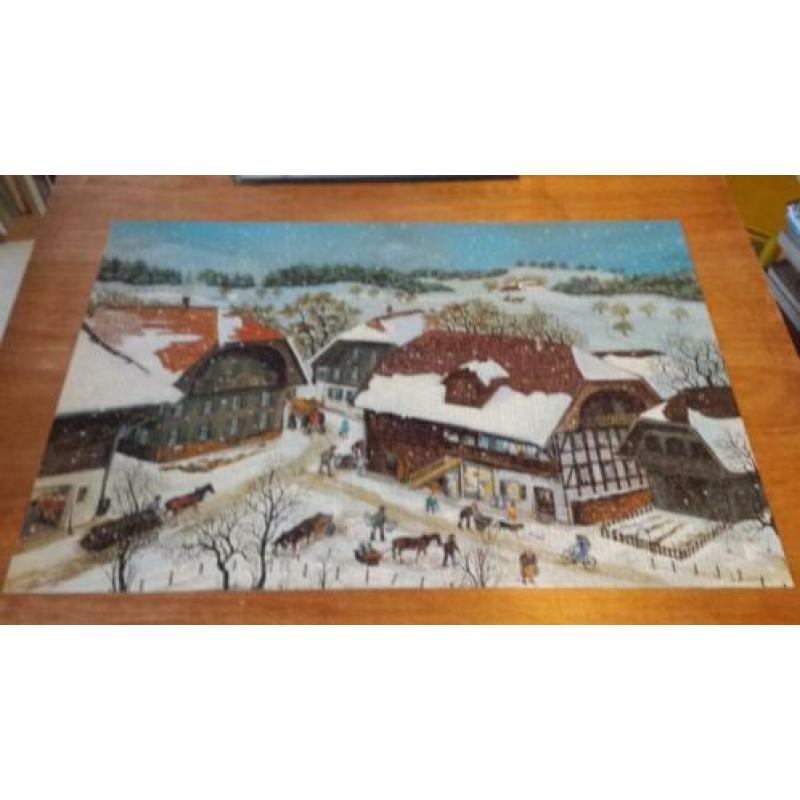 Puzzel schilderij Helen Gudel Winters dorpstafereel 1000 st