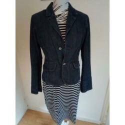 Leuke set: bodycon jurkje met spijkerjasje maat 38