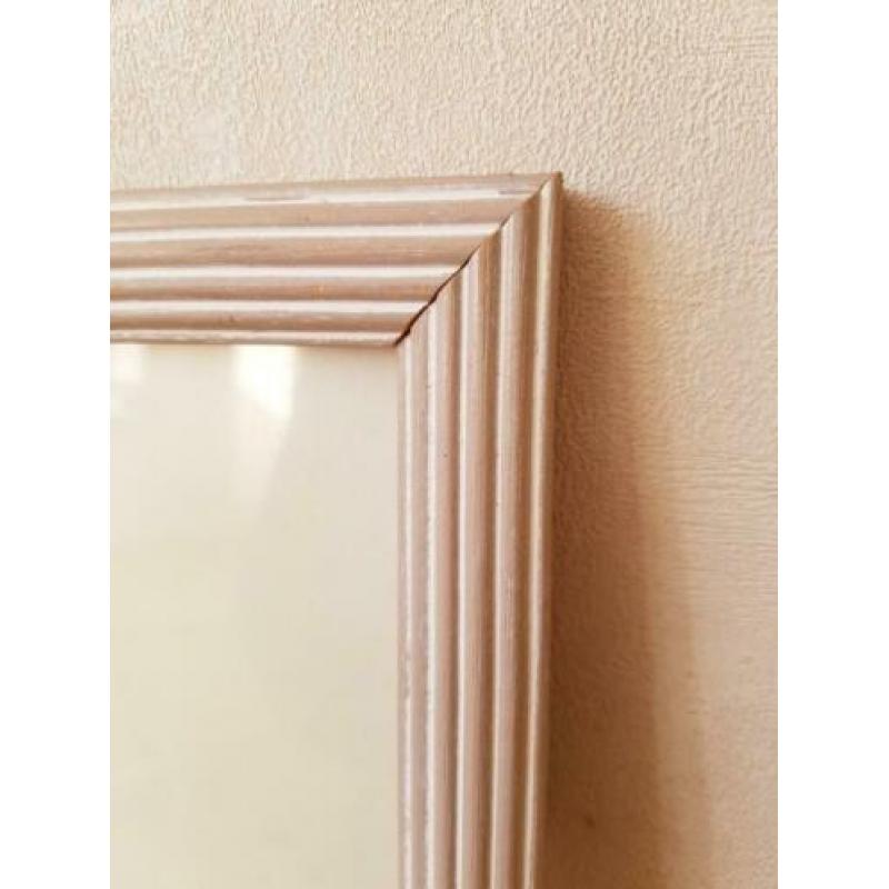 Houten geribbelde lijst taupe 45x55 - aquarel balkon bloemen