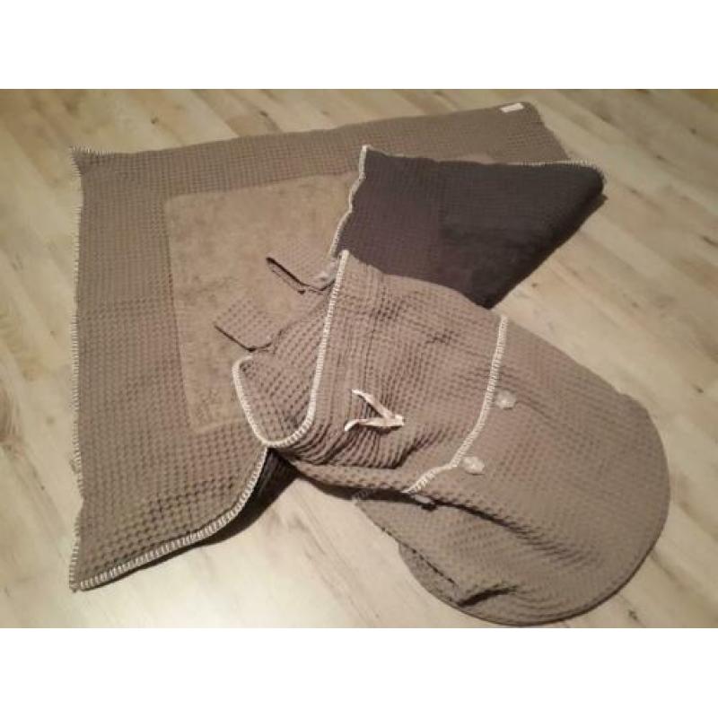 Koeka wafel boxkleed + boxzak (donker)grijs/bruin