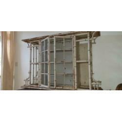 Antieke bamboe vitrinekast/kast*vintage*urban jungle kast