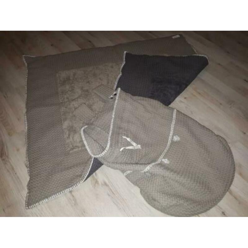 Koeka wafel boxkleed + boxzak (donker)grijs/bruin