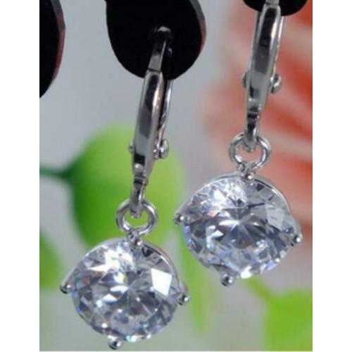 Nieuw! 925 zilveren oorbellen hangers + kristal