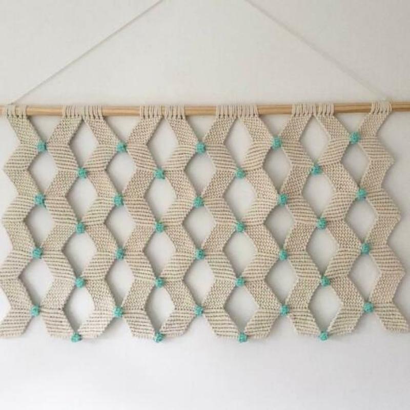 Hip macrame wandkleed