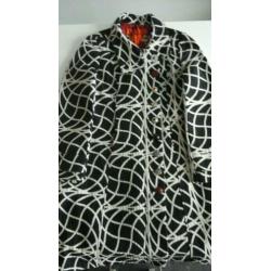 Damesjas mantel Desigual, kleur zwart met wit, maat 42 zgan!