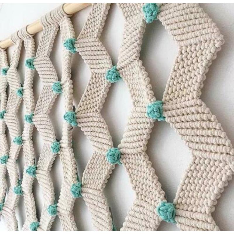 Hip macrame wandkleed