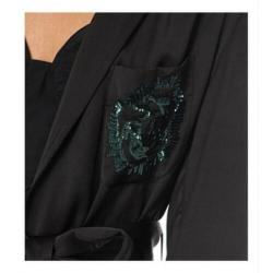 Dries van Noten prachtige satin jas zwart mt 42 by Pauw