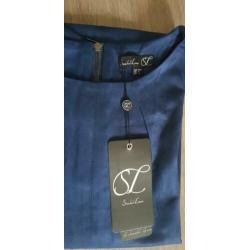 Nieuwe velvet blauwe Smashed Lemon jurk maat XS