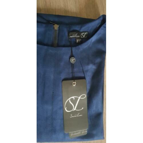 Nieuwe velvet blauwe Smashed Lemon jurk maat XS