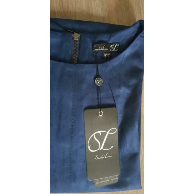 Nieuwe velvet blauwe Smashed Lemon jurk maat XS